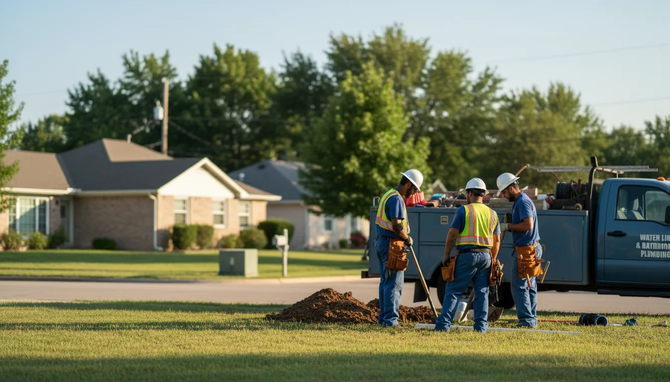 Residential water line and bathroom plumbing service in Hutchinson, KS